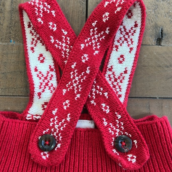 Hanna andersson red knit snowflake sweater dress - Picture 4 of 7